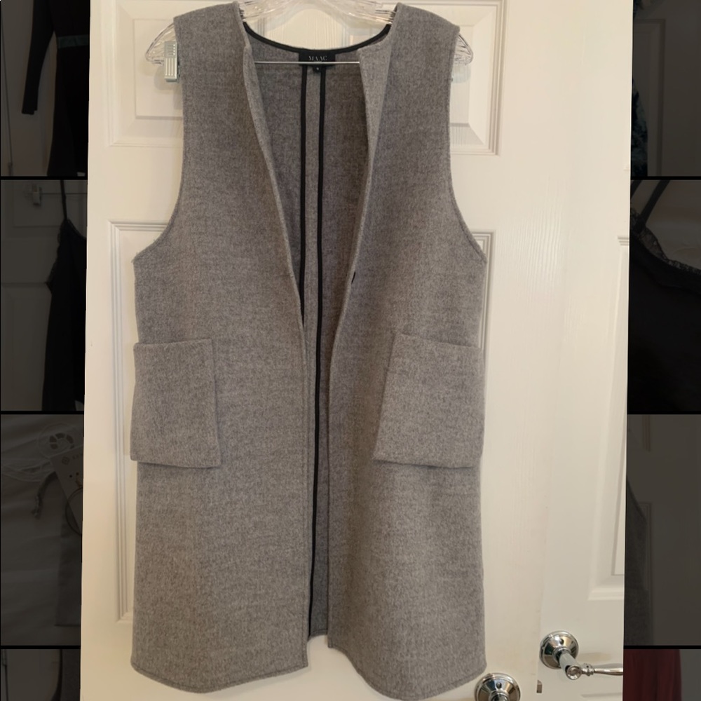 Wool long vest